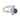 Mid Century 1.50 carat sapphire diamond platinum ballerina ring