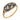 Victorian sapphire diamond 14k yellow gold and silver three stone ring