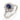 Vintage sapphire diamond 14k white gold cluster ring