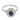 Vintage sapphire diamond 14k white gold cluster ring