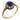 Victorian GIA no heat sapphire diamond 14k yellow gold and silver ring