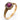 Victorian rubellite diamond 18k yellow gold cluster ring