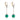 Mid Century diamond seed pearl turquoise onyx platinum drop earrings