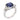 Vintage GIA 4.28 carat Ceylon sapphire diamond 18k white gold ring