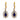 Edwardian sapphire diamond 18k yellow gold and platinum drop earrings
