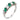Mid Century 1.40 carat diamond emerald platinum band ring