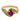Vintage ruby diamond 18k yellow gold swirl ring