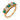 Edwardian emerald diamond 18k yellow gold ring