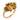 Vintage emerald diamond 18k yellow gold ring