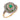 Edwardian emerald diamond 18k gold and platinum cluster ring Jack Weir & Sons