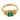 Mid century emerald 22k yellow gold bezel set ring