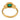 Mid century emerald 22k yellow gold bezel set ring