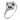 Art Deco diamond synthetic sapphire 18k white gold ring
