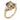 Vintage GIA 5.01 carat fancy color diamond 18k yellow gold engagement ring