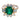 Mid Century GIA 2.20 carat Colombian emerald diamond 18k white gold cluster ring