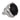 Mid Century onyx diamond platinum cocktail ring
