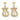 Victorian seed pearl 14k yellow gold lyre earrings