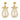 Victorian seed pearl 14k yellow gold lyre earrings
