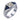 Art Deco diamond synthetic sapphire 14k white gold ring