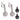 Italian pavé black and white diamond 18k white gold interchangeable earrings