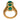 Vintage French GIA 12.53 carat emerald diamond 18k yellow gold ring