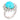 Vintage turquoise diamond 18k white gold cluster ring