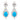 Contemporary turquoise diamond 18k white gold dangle earrings