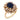 Vintage GIA 3.00 carat sapphire diamond 14k yellow gold cluster ring