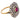 Mid Century GIA no heat ruby diamond yellow gold platinum double cluster ring