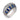 Vintage sapphire diamond 18k white gold ring