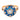 Retro diamond blue enamel 18k rose gold ring