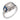 Art Deco style diamond sapphire 14k white gold ring