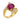 Vintage 2.70 carat rubellite tourmaline diamond 18k yellow gold ring