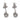 Mid Century 3.70 carat diamond silver ring and earring set