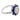 Art Deco style diamond sapphire 18k white gold ring