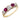 Victorian old European cut diamond ruby 14k yellow gold 5 stone band ring