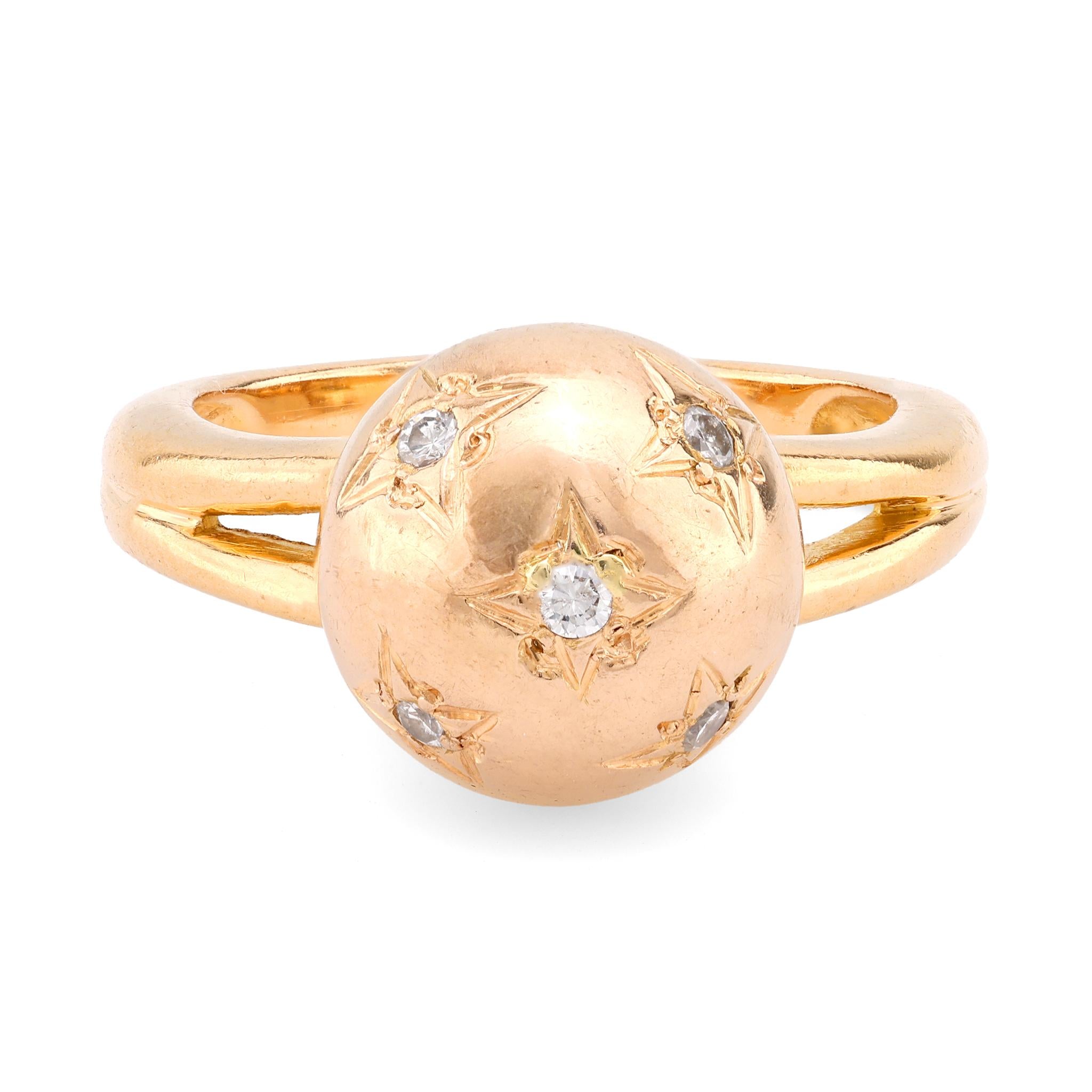 Retro French Diamond 18K Rose Gold Constellation Ring  Jack Weir & Sons   