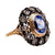 Antique IGI Ceylon No Heat Sapphire and Diamond 18k Yellow Gold Silver Ring Rings Jack Weir & Sons   