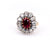 Antique Thai No Heat Ruby Diamond Silver 18k Yellow Gold Cluster Ring Rings Jack Weir & Sons   