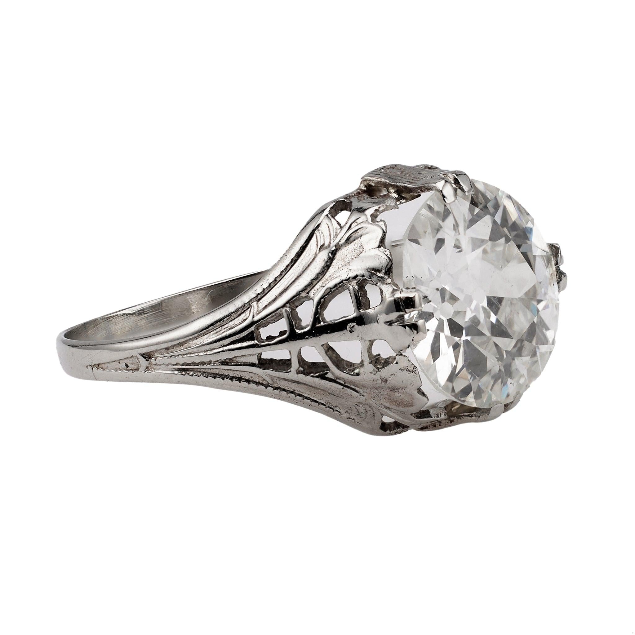 Art Deco GIA 2.08 Carat Old European Cut Diamond 14k White Gold Ring  Jack Weir & Sons   