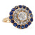 Art Deco Traub Orange Blossom GIA 1.06 Carat Diamond and Sapphire 14k Target Rin Rings Orange Blossom   