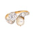 Belle Époque French GIA 0.82 Carat Diamond and Pearl Toi et Moi 18k Yellow Gold Rings Jack Weir & Sons   