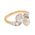 Belle Époque French GIA 0.82 Carat Diamond and Pearl Toi et Moi 18k Yellow Gold Rings Jack Weir & Sons   