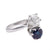Mid-Century French Diamond and Sapphire 18k White Gold Toi et Moi Ring  Jack Weir & Sons   