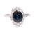 Mid-Century Sapphire Diamond 18k White Gold Cluster Ring.  Jack Weir & Sons   