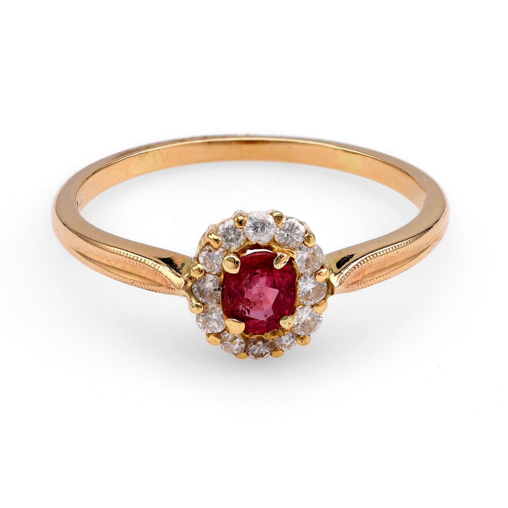 Ruby and Diamond Halo Ring  Jack Weir & Sons   