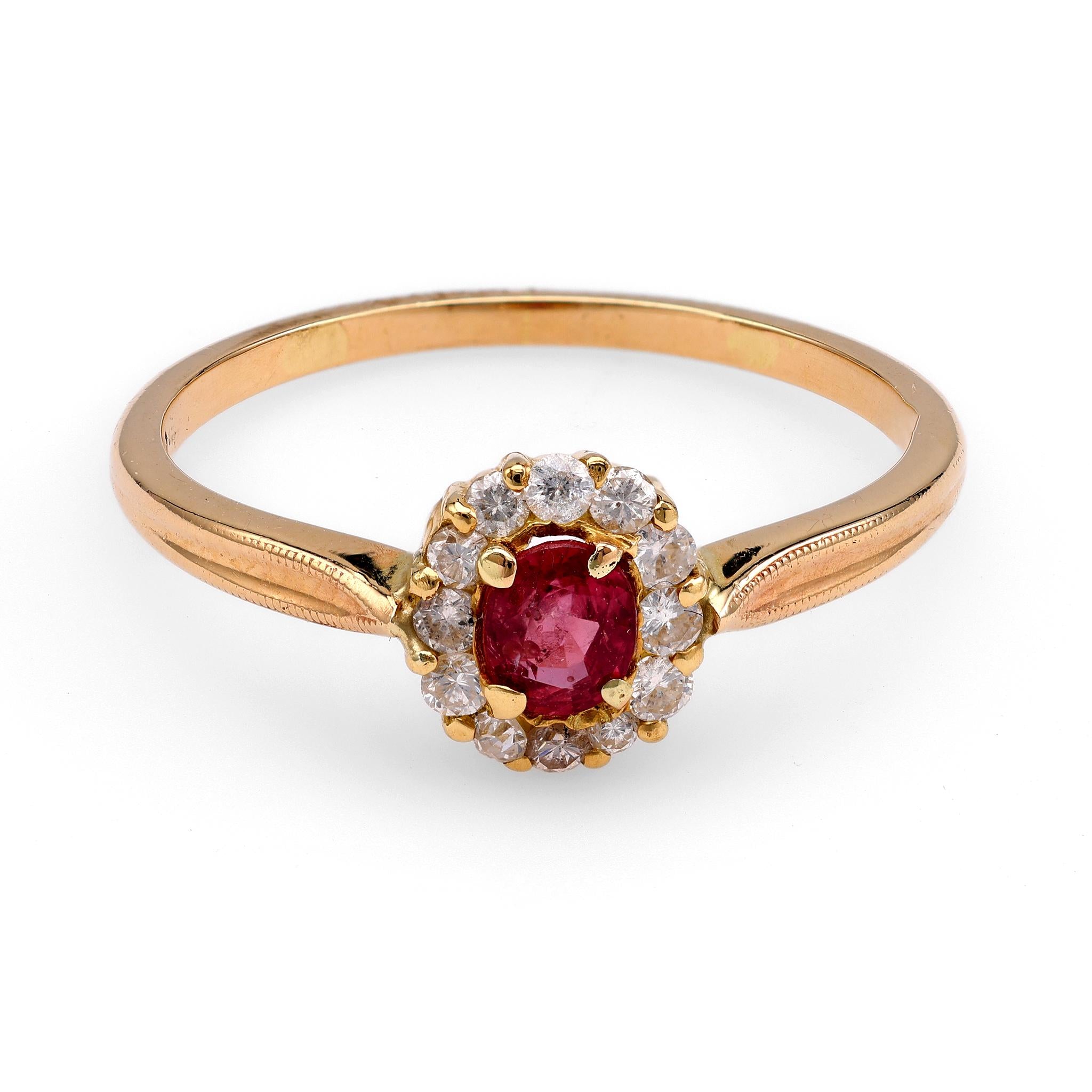 Ruby and Diamond Halo Ring  Jack Weir & Sons   