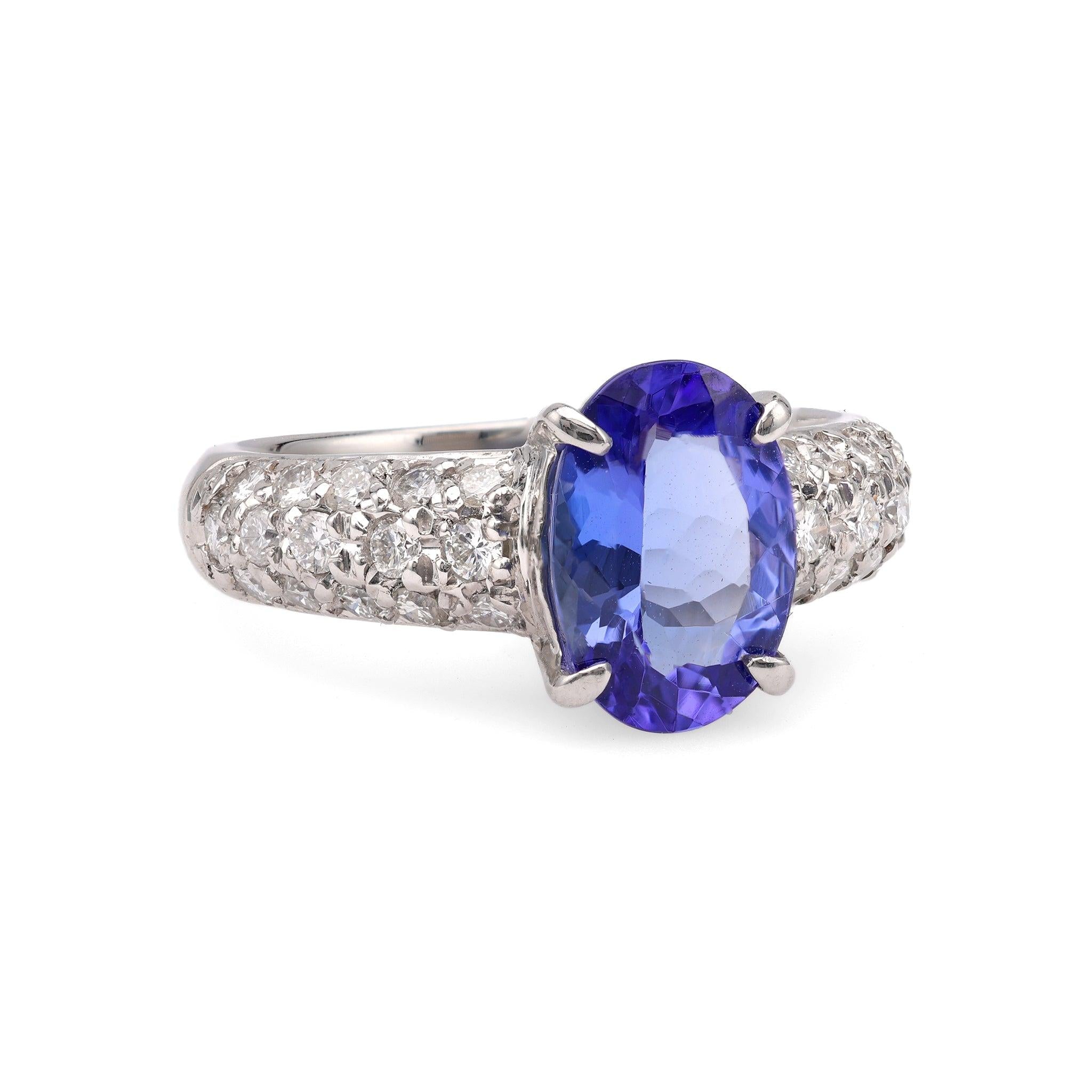 Tanzanite Diamond Platinum Ring Rings Jack Weir & Sons   