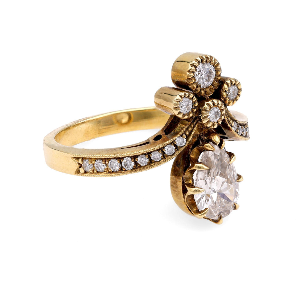 Tiara Ring with Pear Shaped Diamond – Jack Weir & Sons