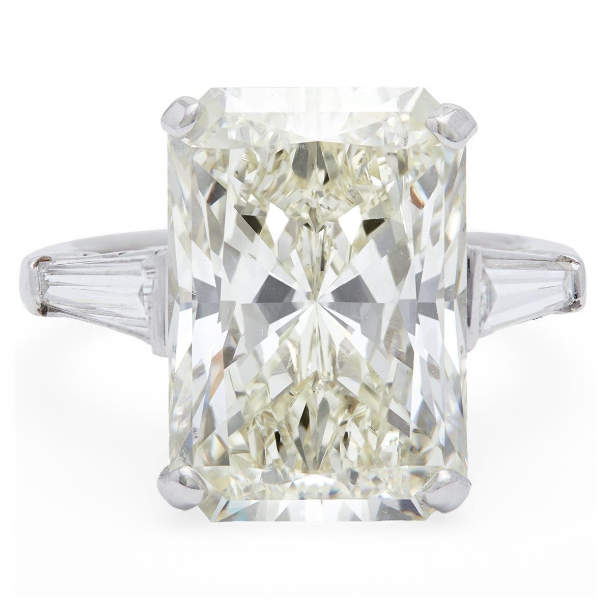 Vintage 7.23 Carat Radiant Cut Diamond Platinum Ring  Jack Weir & Sons   